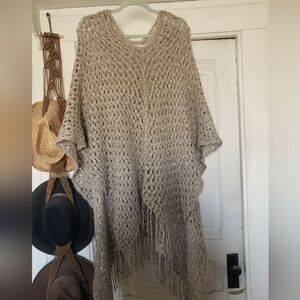 Cecico Loose Weave Oversized Poncho M
